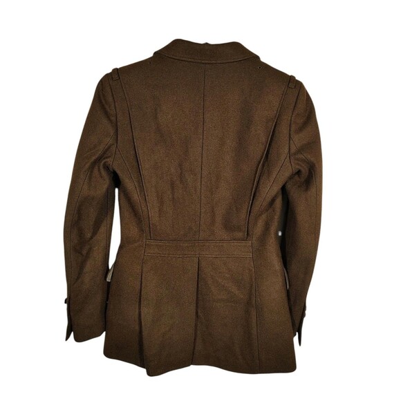 Fossil Wool Military Style XS Blazer Jacket Brown Safari Utility Pocket Coat - Picture 2 of 12